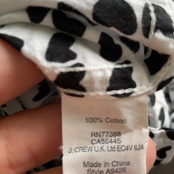 J. Crew White & Black Heart Print Pajama Shirt Small - Picture 6 of 6